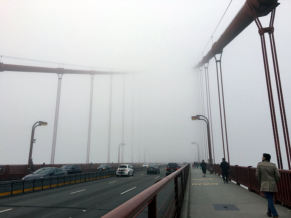 San Francisco Golden Gate Bridge Foggy