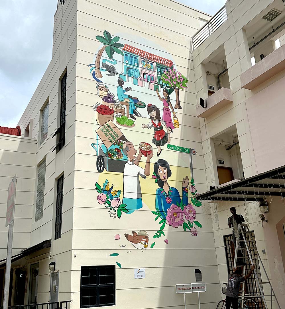 Singapore Street Art Joo Chiat Community Club Mural Lingo