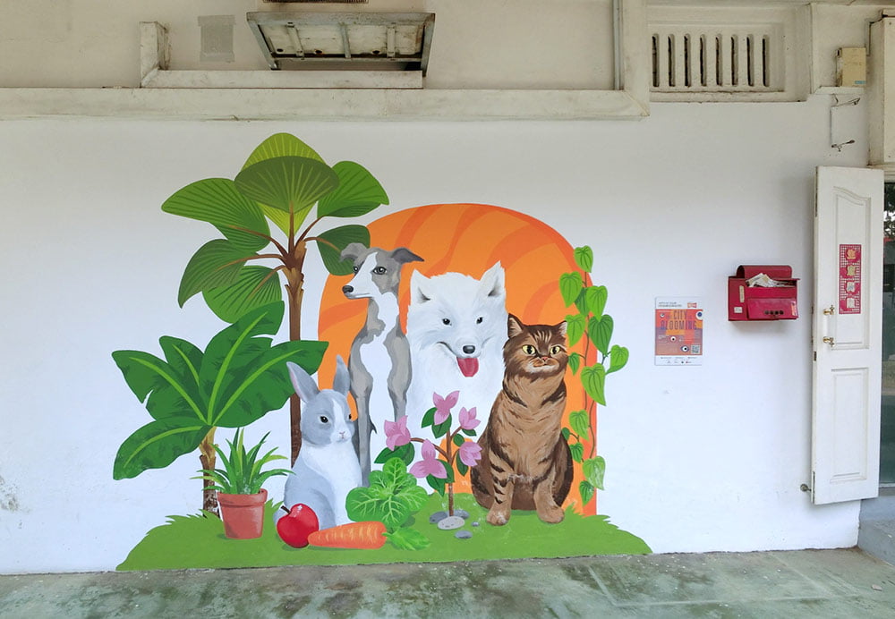 Singapore Street Art Mountbatten Oak and Bindi Animals