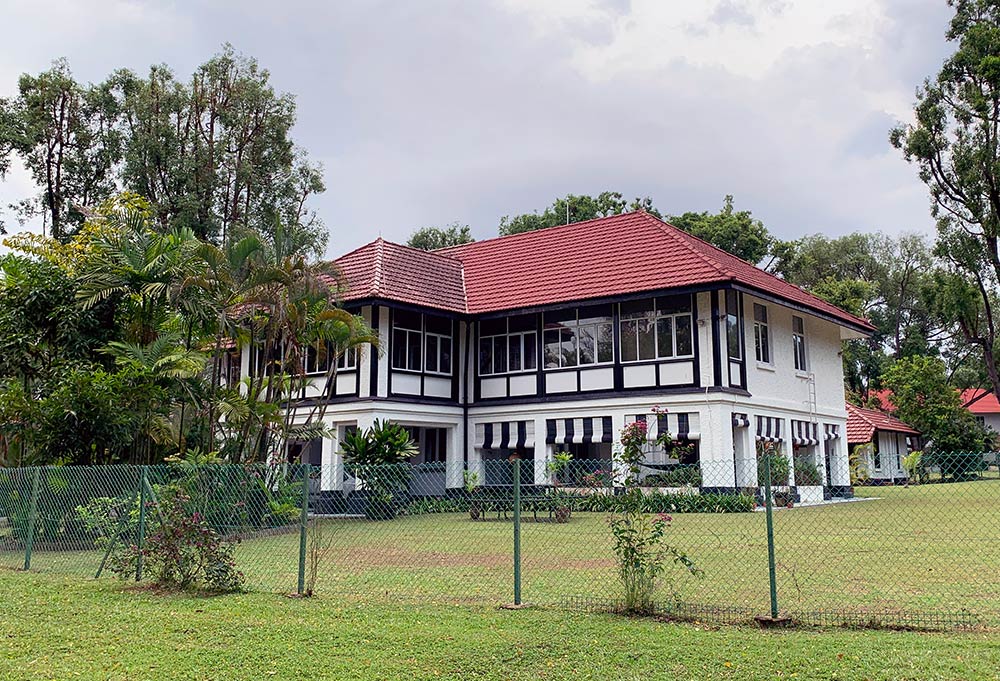 Massive black and white bungalows can be found near Sembawang Park