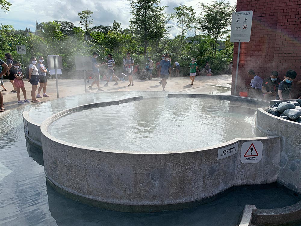 The cascading pool levels help cool the water as it descends into something more bearable for the human body