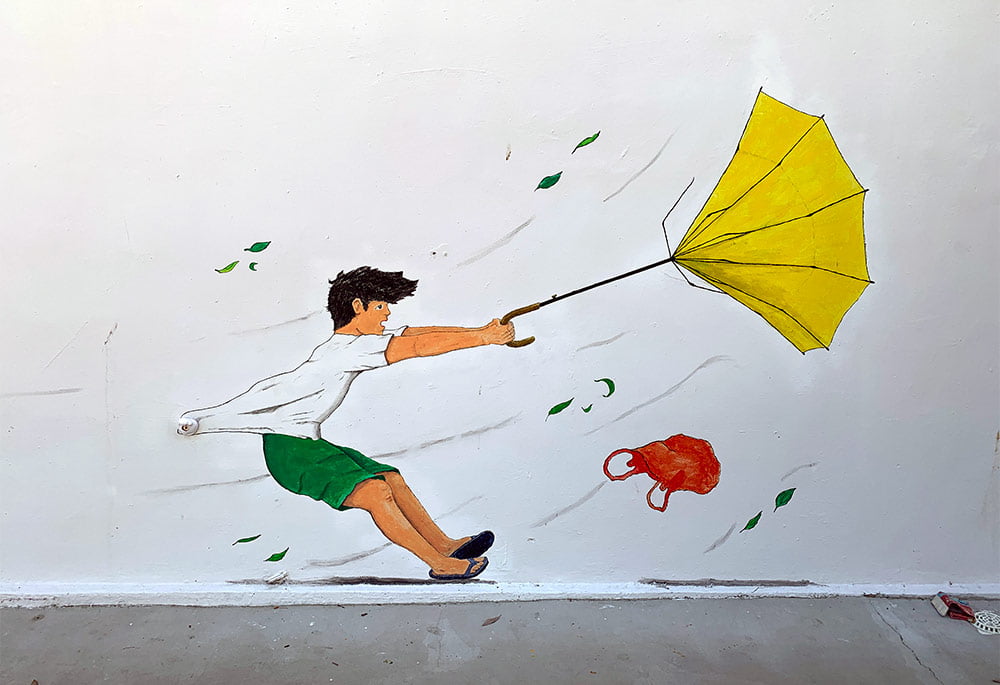 AMK Kebun Baru Bird Singing Club Mural Umbrella