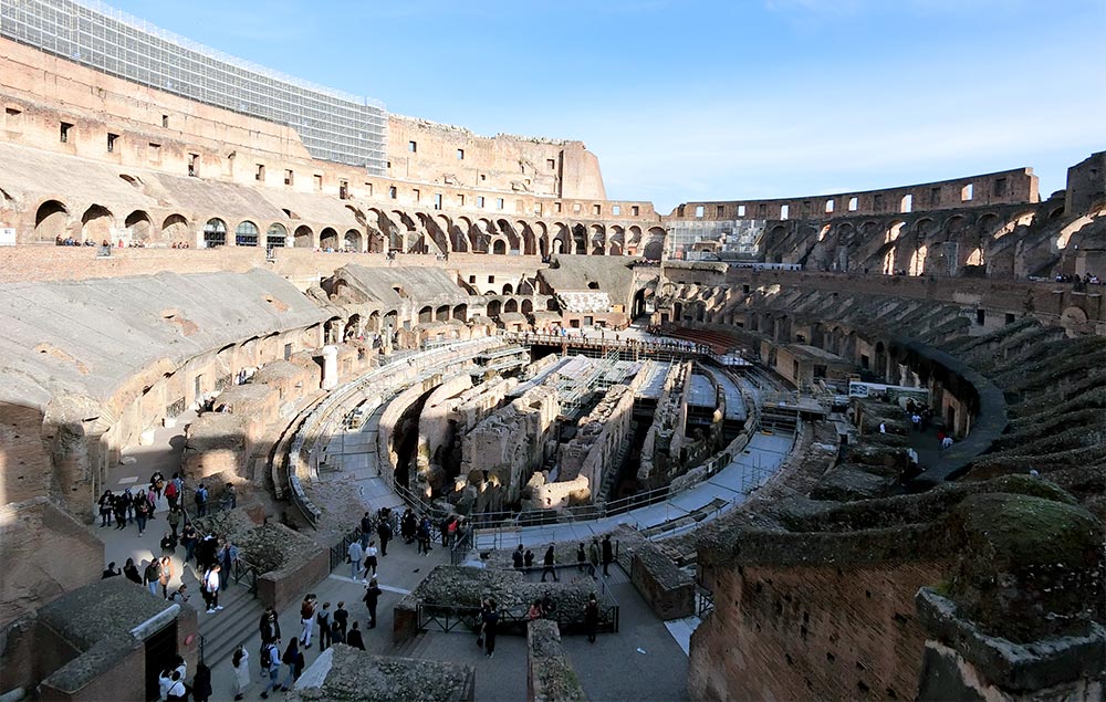Interior of the Colosseum. Wonder what it must have been like in its heyday?
