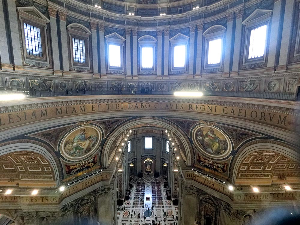 Right under the dome of St Peter's Basilica