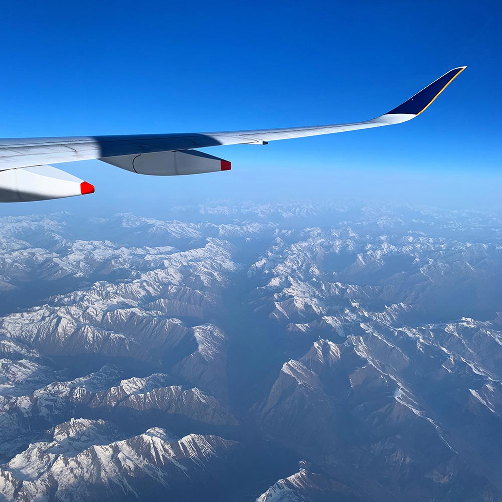 Spain SIA Flight Window View Mountains