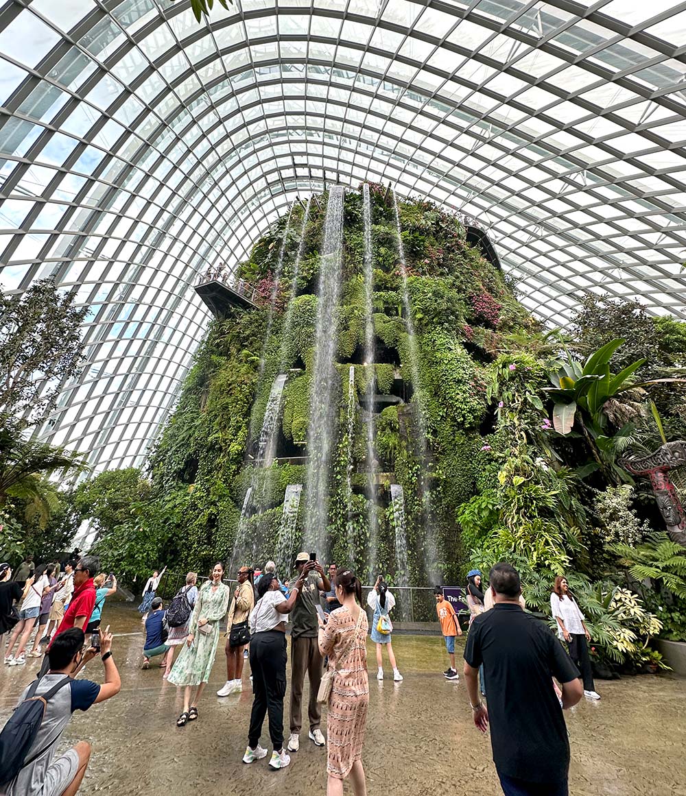 Singapore Gardens By The Bay Cloud Forest Waterfall Day