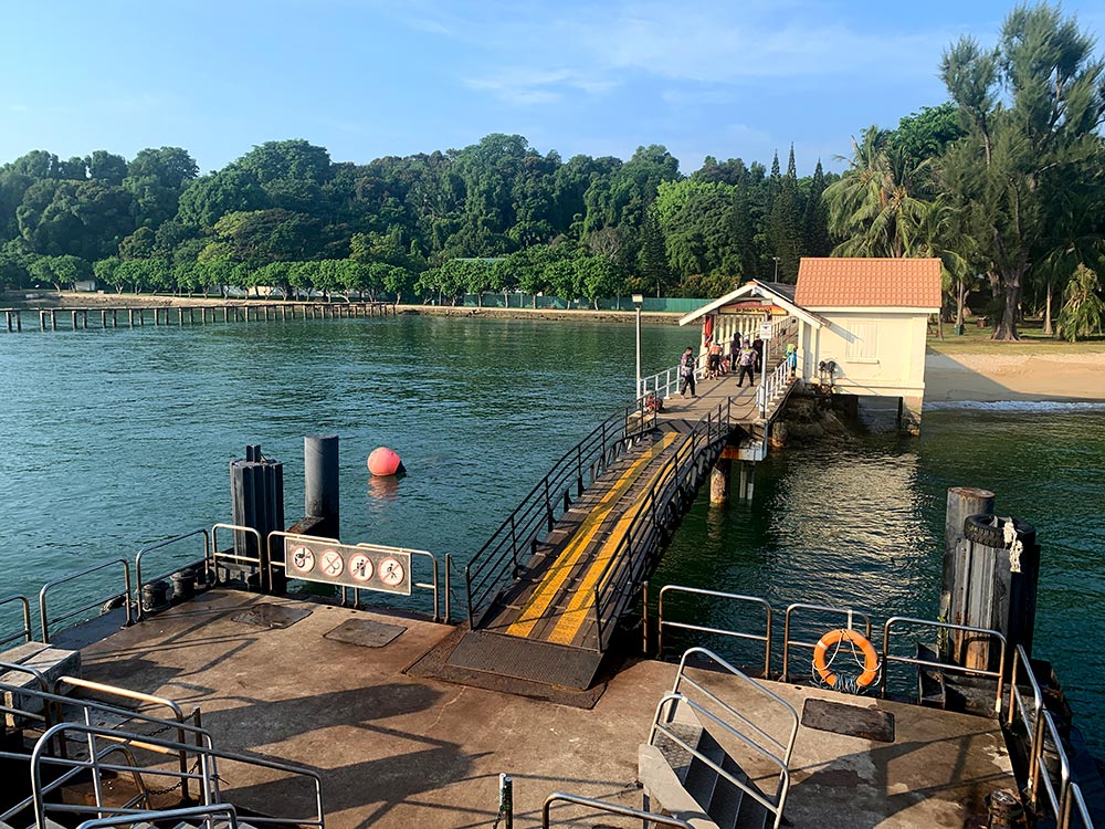 St John's Island Jetty as taken from the upper deck of the wend while waiting to disembark