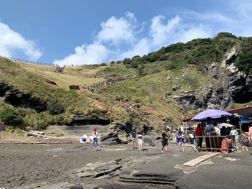 濟州城山日出峰海灘階梯