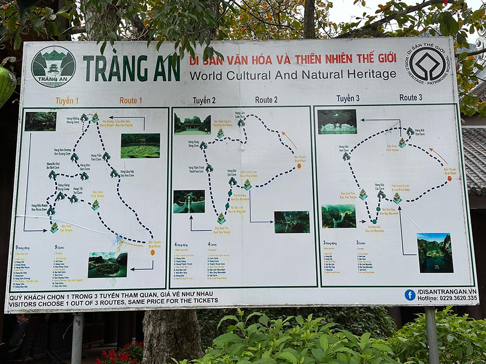 Ninh Binh Trang An Routes Map