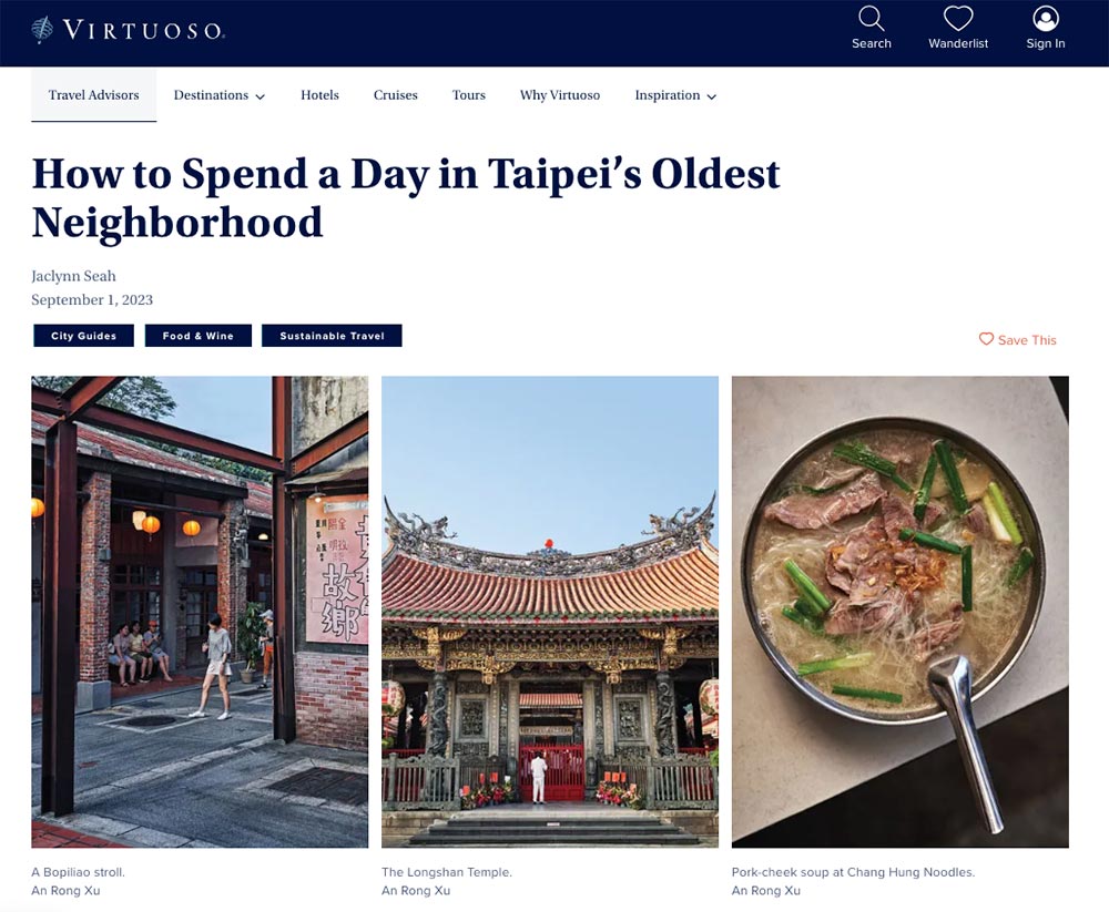 Virtuoso - How to spend a day in Taipei's oldest neighbourhood