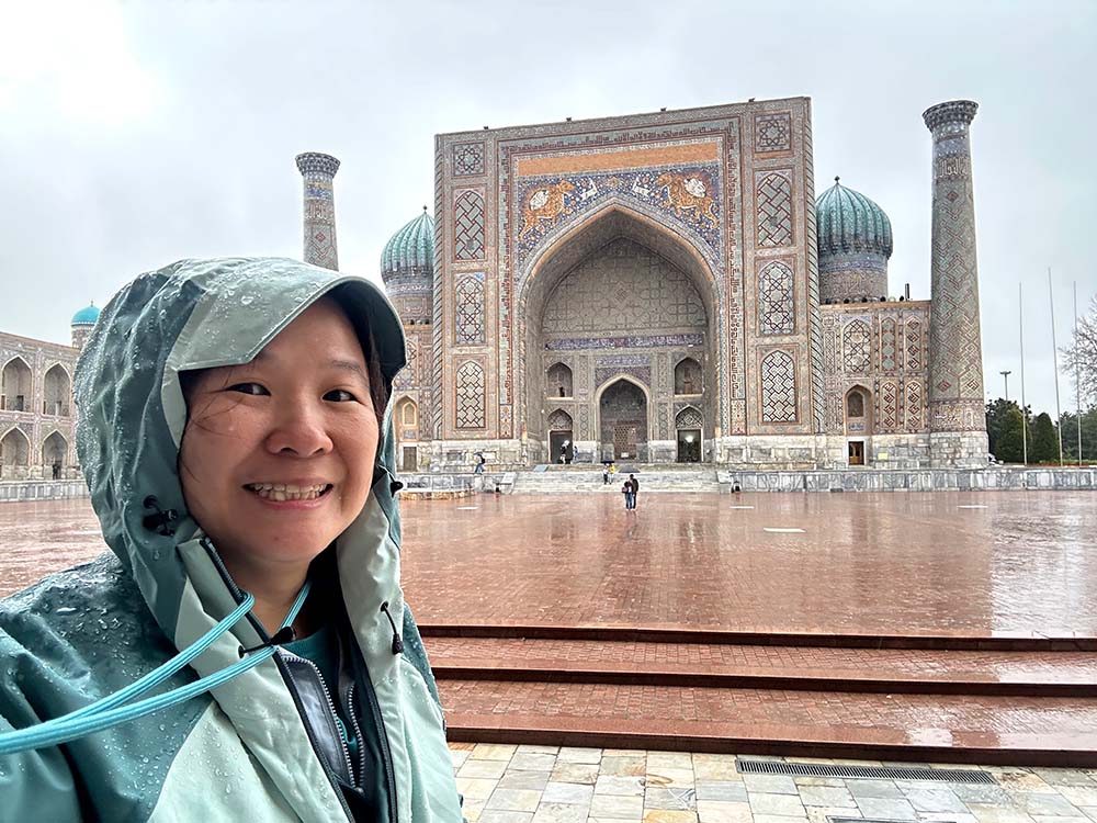 Uzbekistan Samarkand Registan Square Rain Me