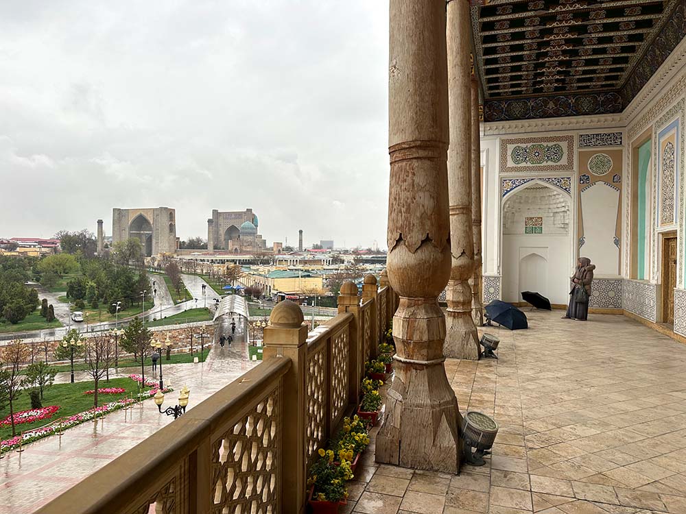 Uzbekistan Samarkand Hazrth Khizr Mosque Balcony View
