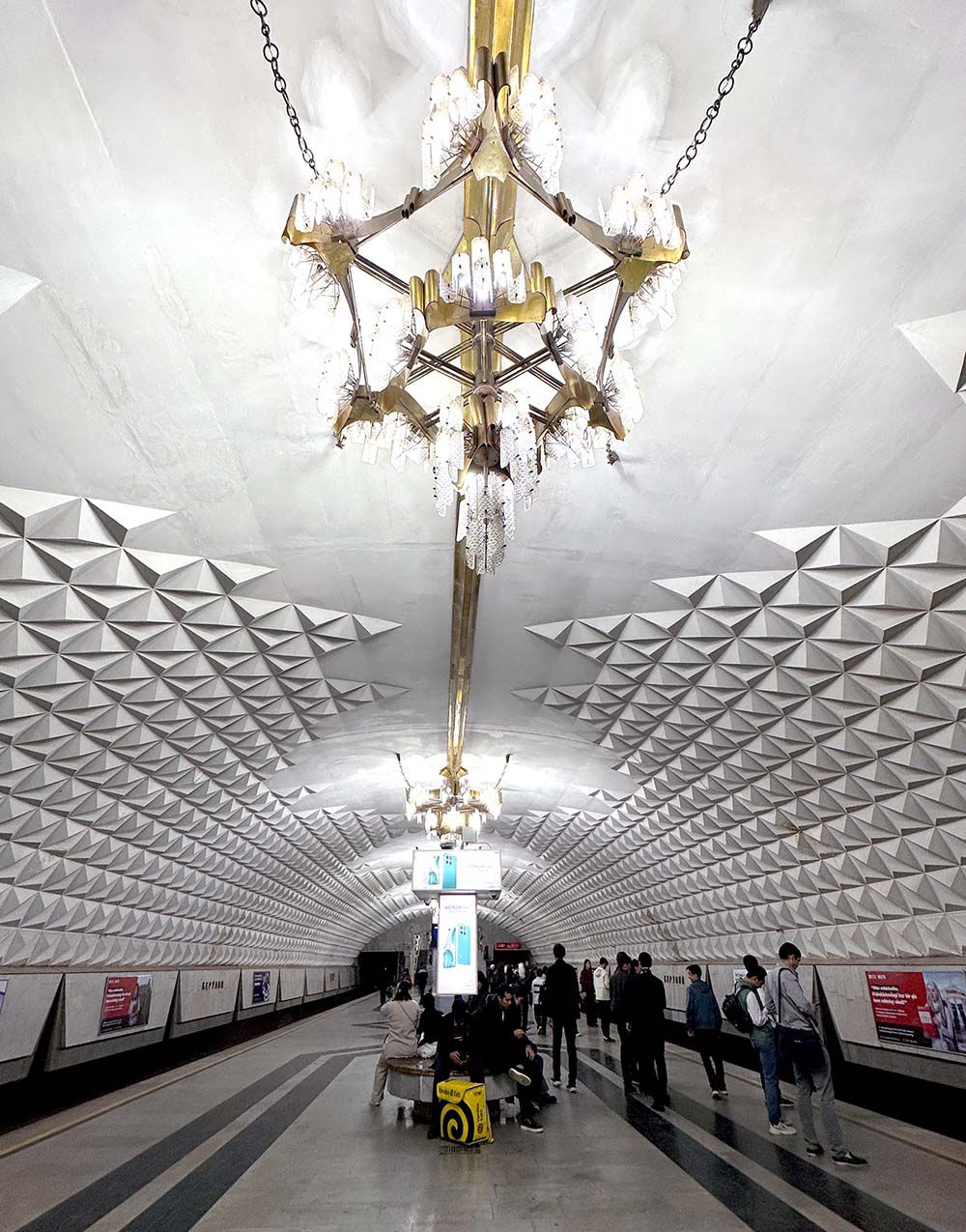 Uzbekistan Tashkent Subway Beruniy Chandelier