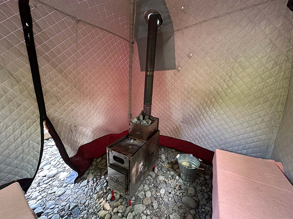 Hokkaido Furano Sorachi River Tent Sauna Interior